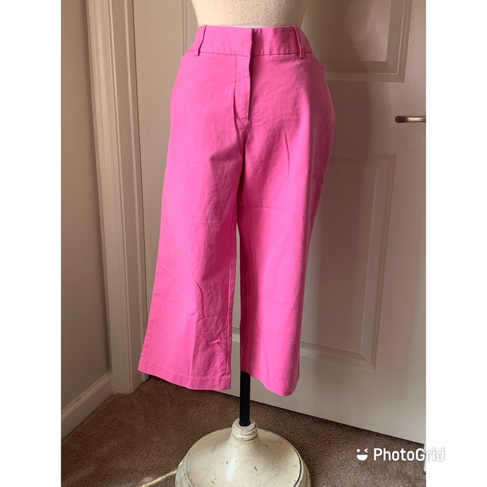 Fabulous LILLY PULITZER Flamingo Pink Cropped Stretch Pants sz. 10
